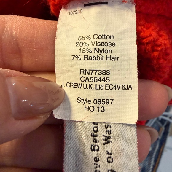 Madewell red Cream Color Block Cable Knit Sweater size Medium M. Y2K - Picture 7 of 8